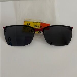 Easyclip Red Polarized Sunglasses clip on EC326 for eyeglasses half frame rim